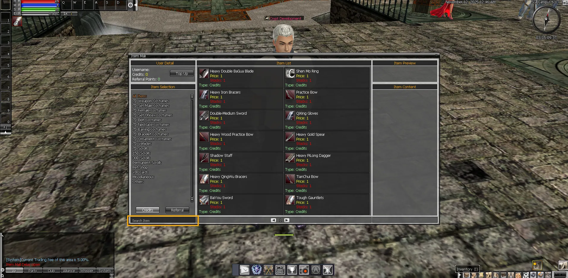 Realtime search on Item Mall